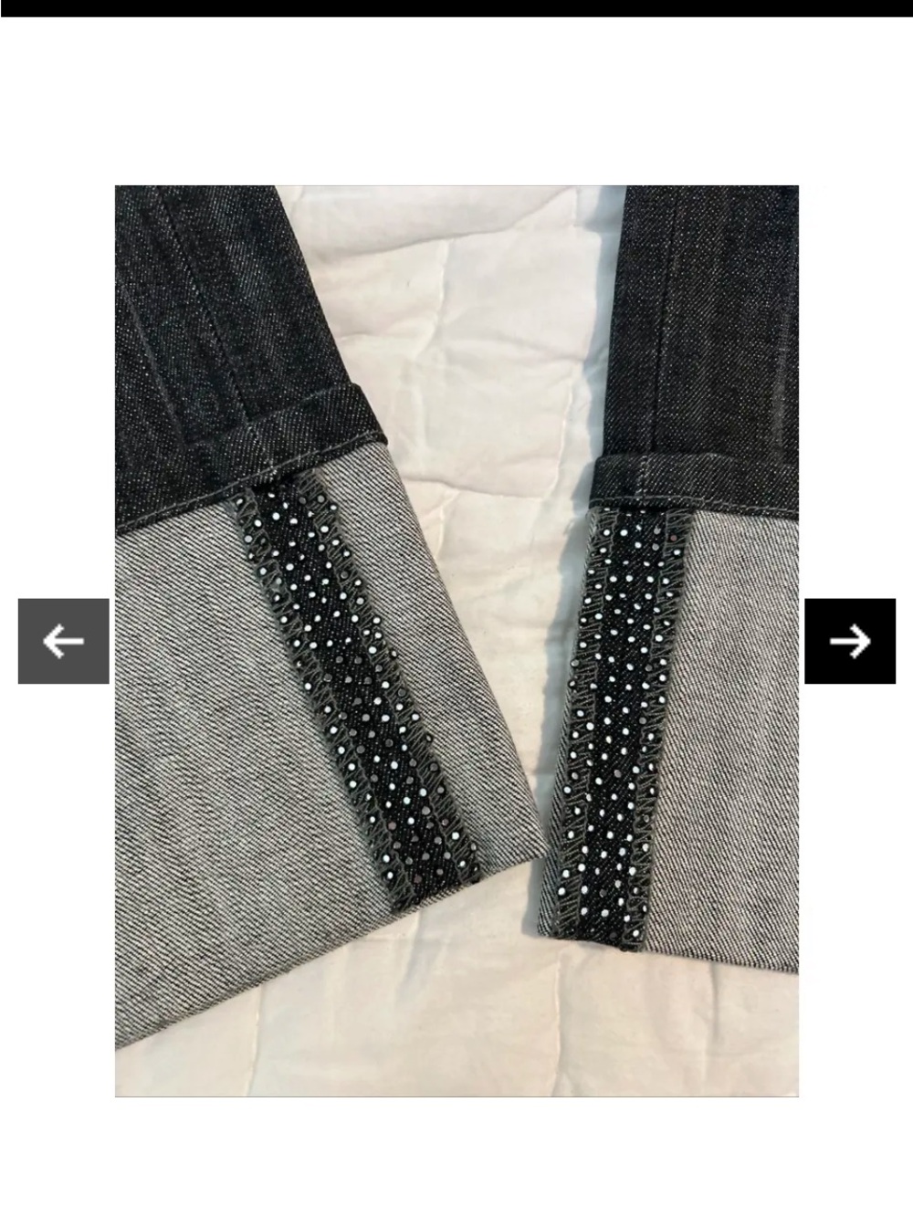 Guess Premium Low Rise straight leg washed black rhinestone embellished jeans 30 - Picture 9 of 13